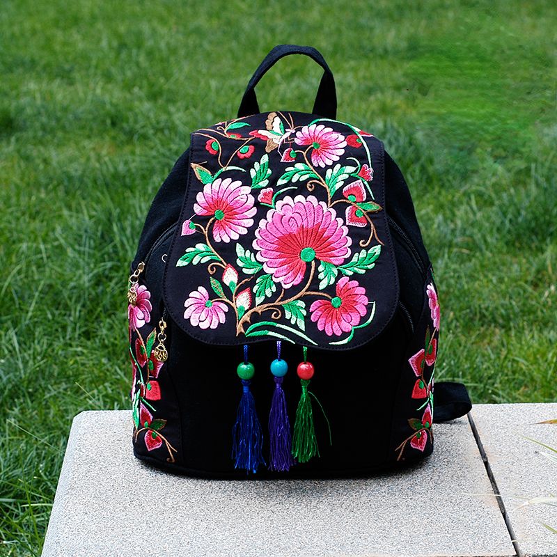 New Joker Canvas Backpack Female Simple Embroidery  Backpack