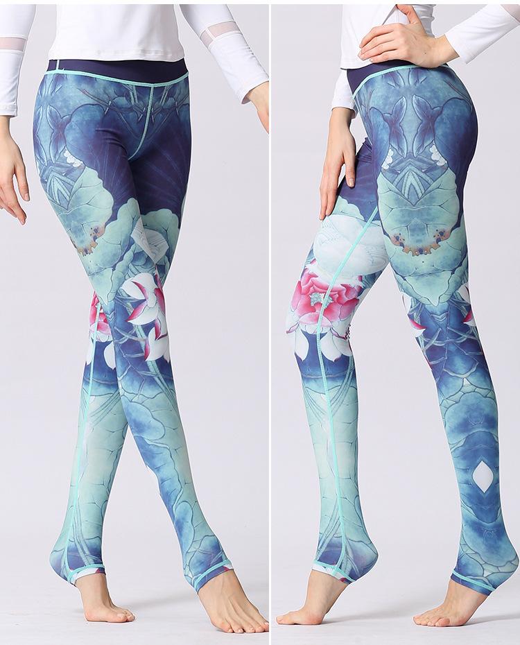 Stylish Yoga Clothes Printed Yoga Pants Women's Tight High Waist Hip Lifting and Foot Stepping Pants Sports Fitness Pants