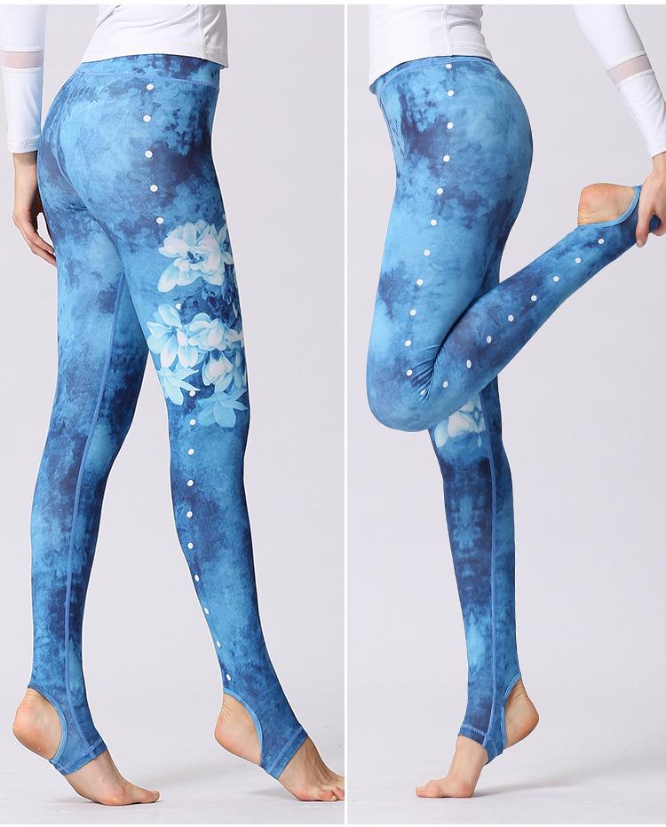 Stylish Yoga Clothes Printed Yoga Pants Women's Tight High Waist Hip Lifting and Foot Stepping Pants Sports Fitness Pants