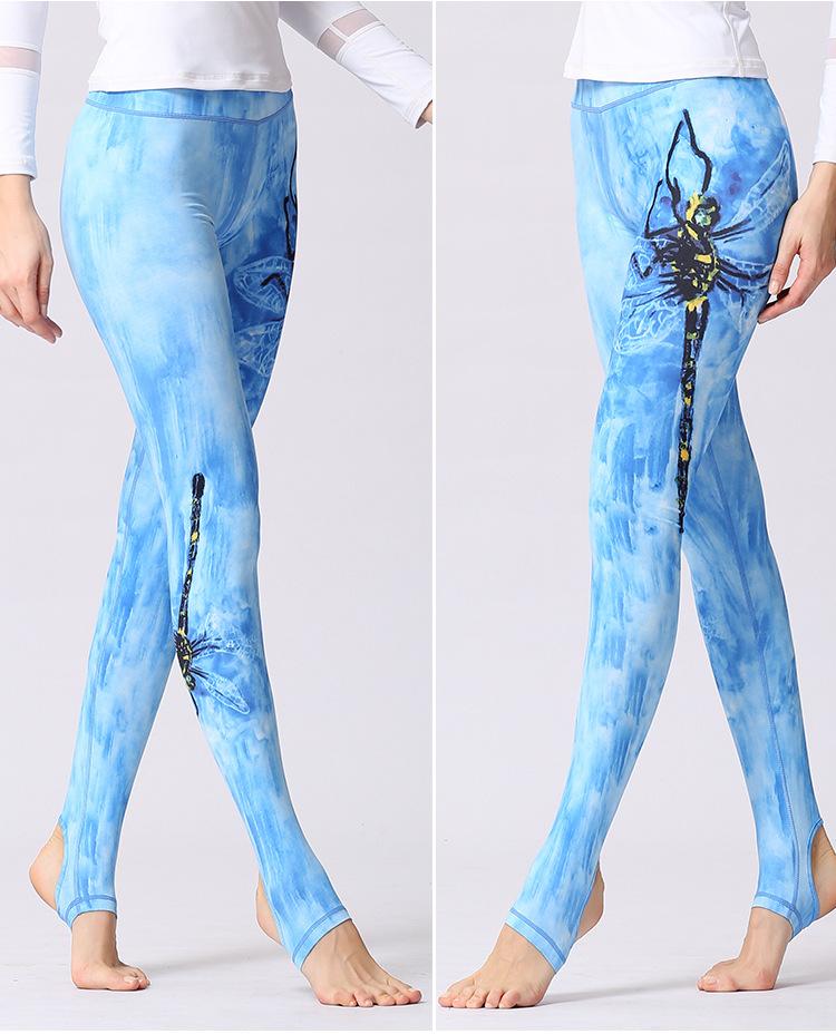 Stylish Yoga Clothes Printed Yoga Pants Women's Tight High Waist Hip Lifting and Foot Stepping Pants Sports Fitness Pants