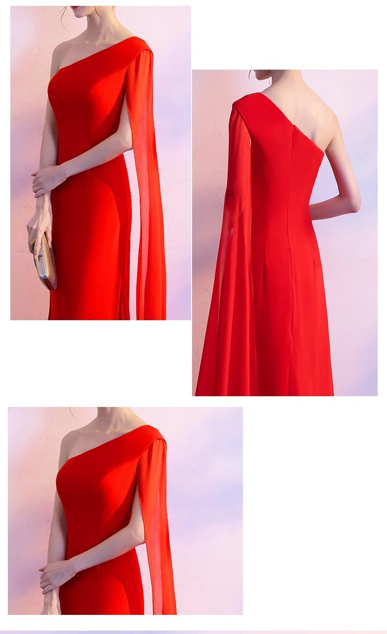 Host Dress Elegant Slim Fit Toast Clothing Solid Color Maxi Dress