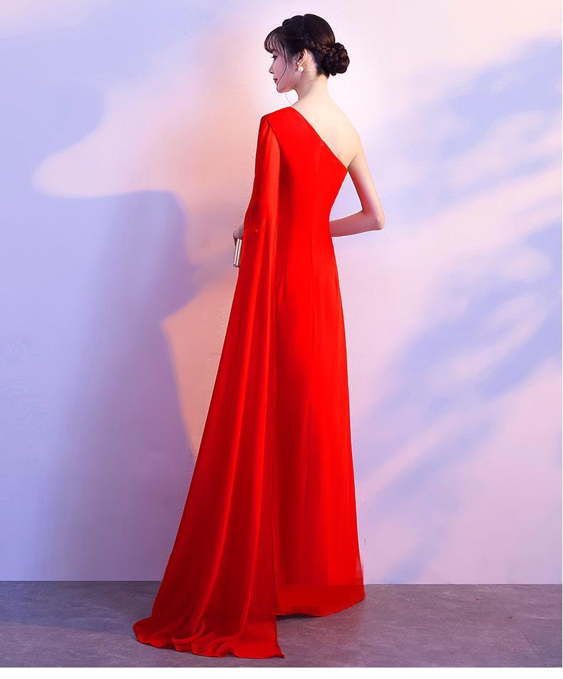 Host Dress Elegant Slim Fit Toast Clothing Solid Color Maxi Dress