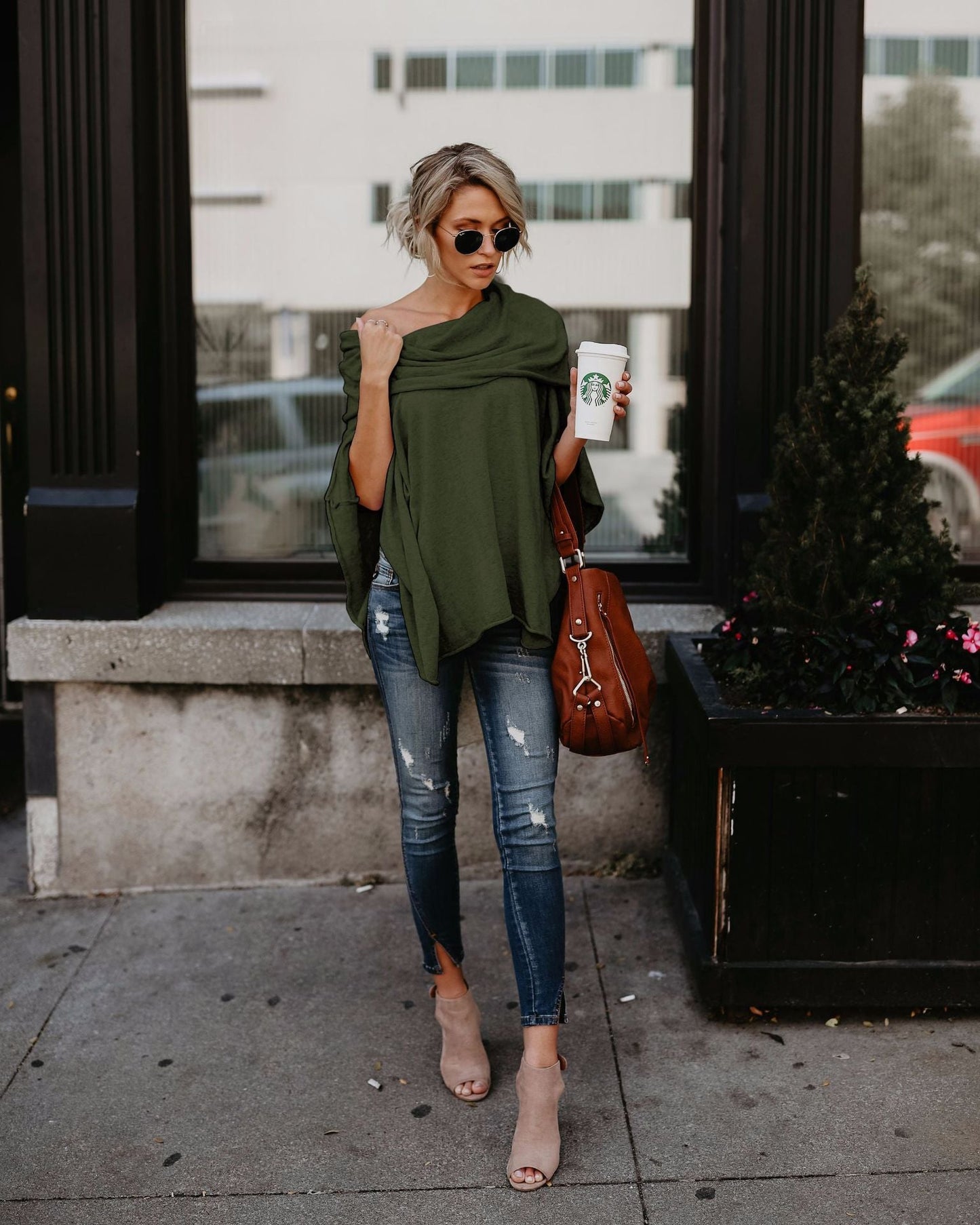 Solid Color Off Shoulder Irregular Tops