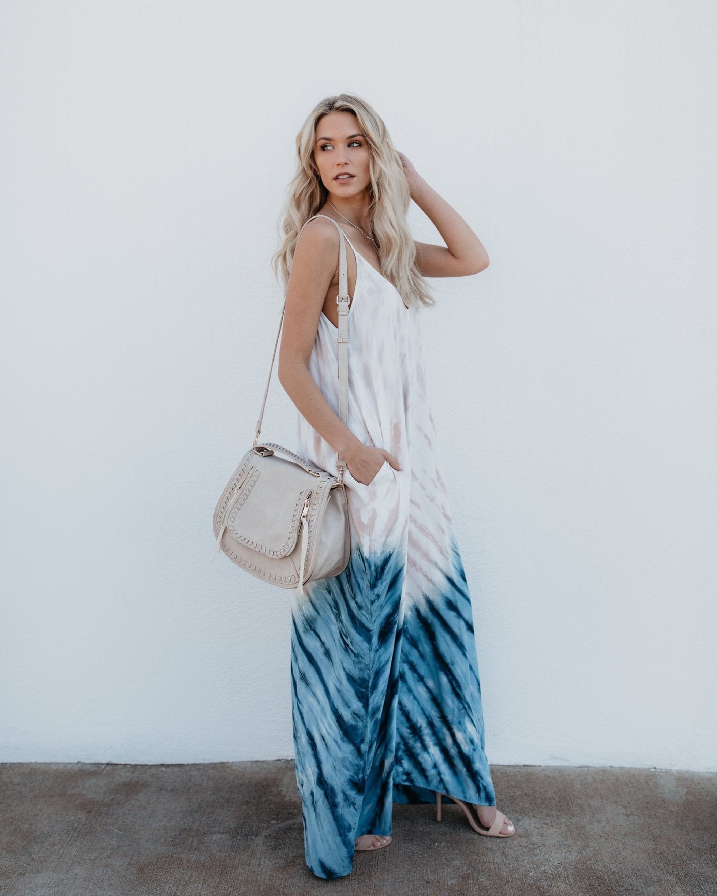 Bohemian Print V-Neck Sling Backless Maxi Dress