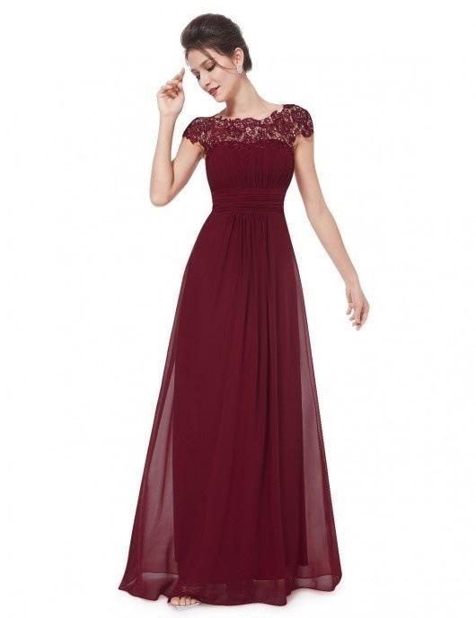 Round Neck Short Sleeve Evening Gown Maxi Dress