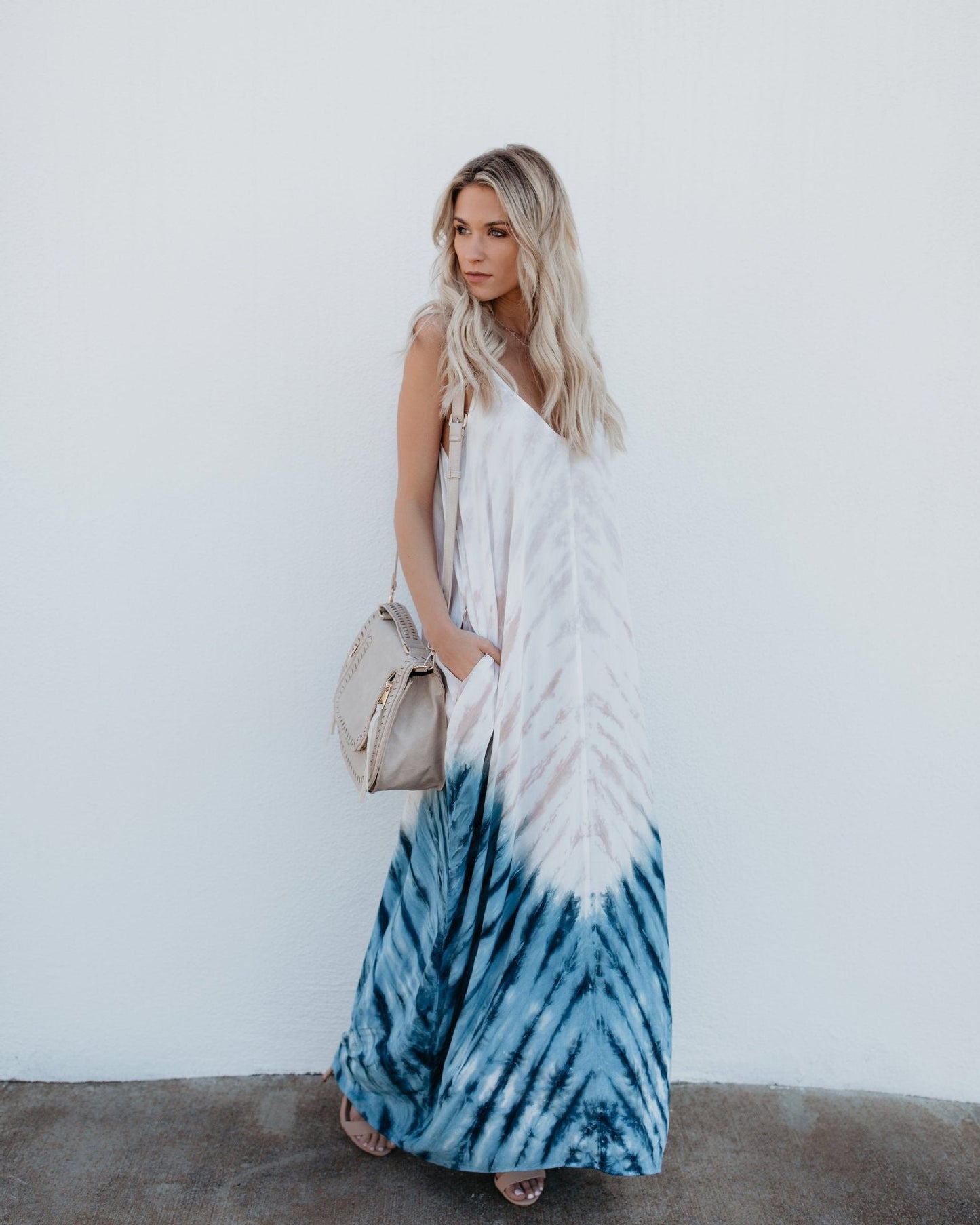 Bohemian Print V-Neck Sling Backless Maxi Dress