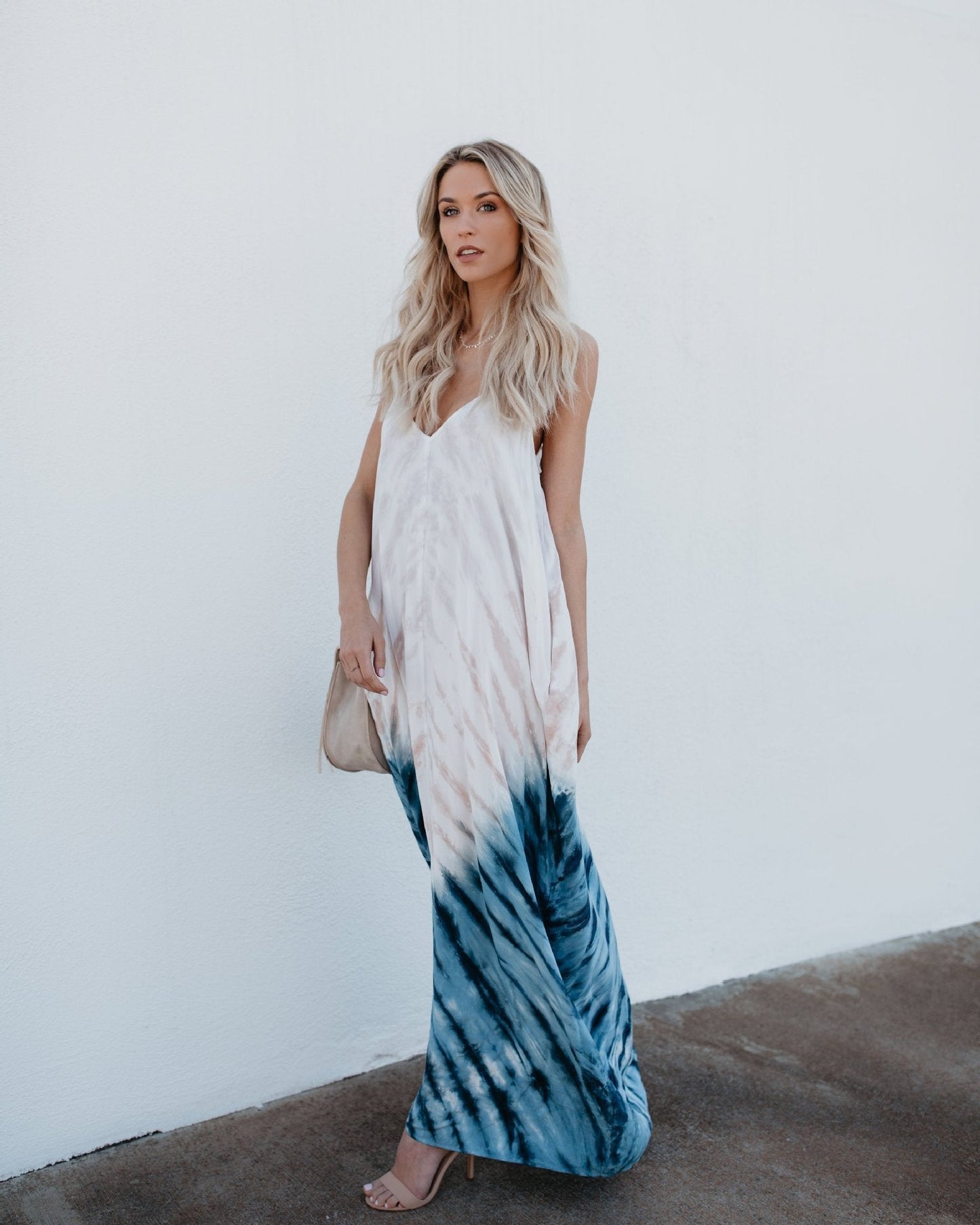 Bohemian Print V-Neck Sling Backless Maxi Dress