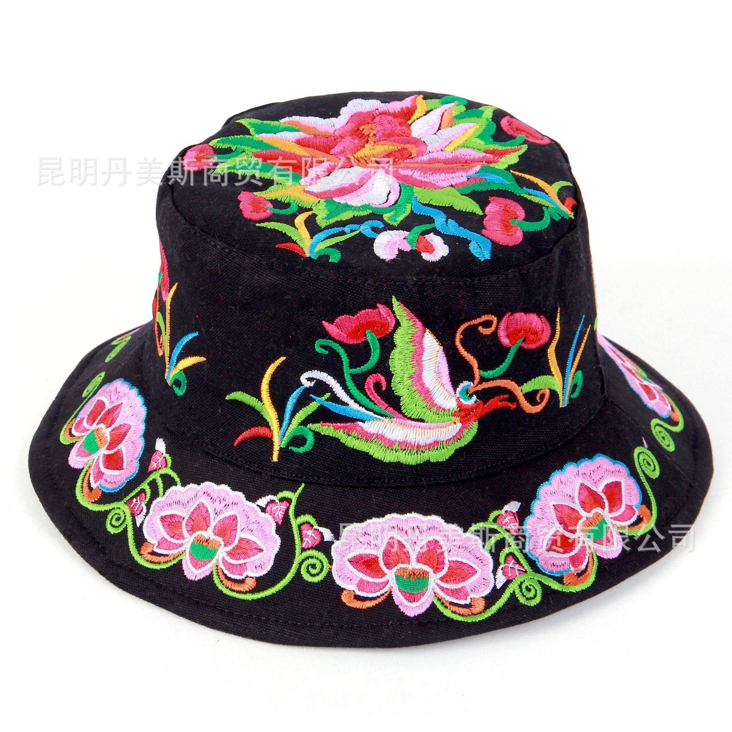 New Embroidered Sun Hat Full Embroidered National Wind Lady Round Hat