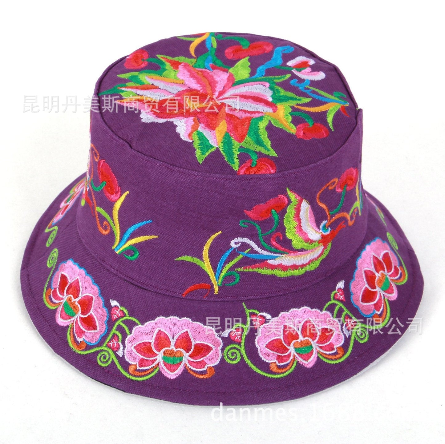 New Embroidered Sun Hat Full Embroidered National Wind Lady Round Hat