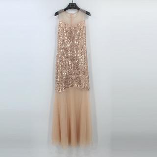 Summer New High-End Luxury Ladies Sleeveless Sequins Beaded Maxi Dress