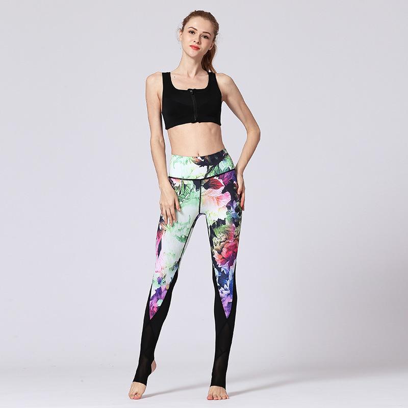 Printing Quick-drying Yoga Pants Sports Leggings Digital Printing Feet Length Yoga Pants