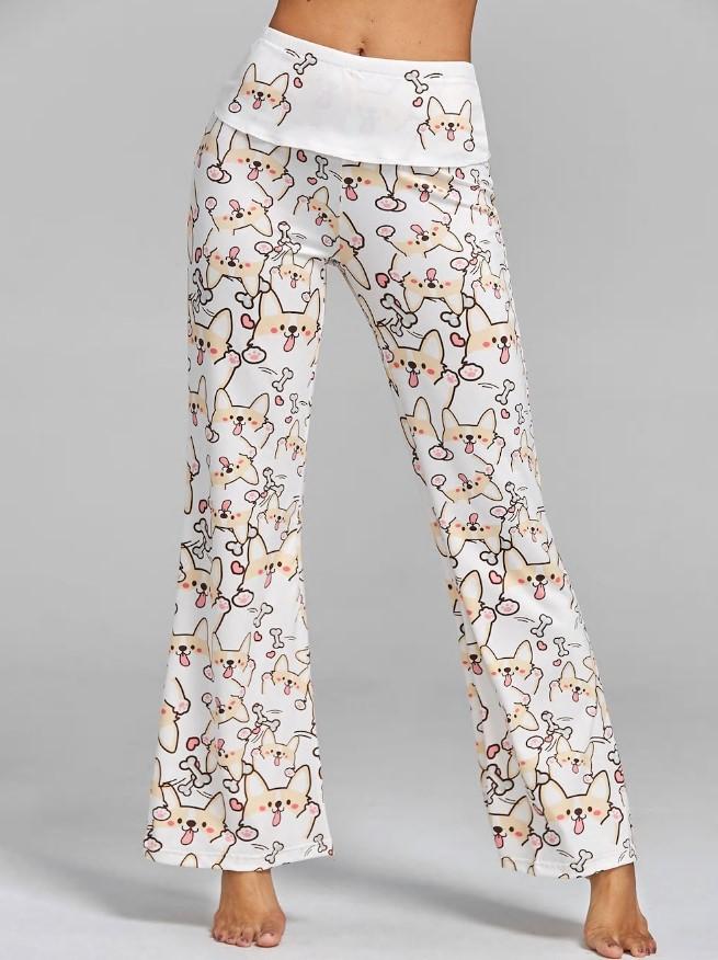 Cats Bones Printed Casual Yoga Pants