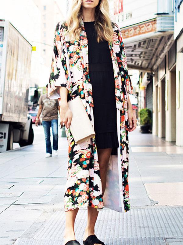 Bohemian Floral Printed Cover-up Outwear