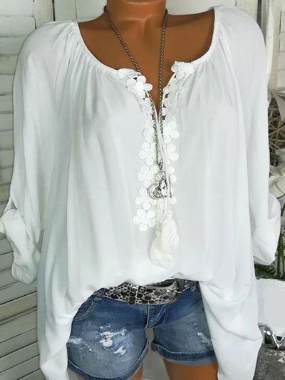 A Short-sleeved Shirt with A Short-sleeved Lace.