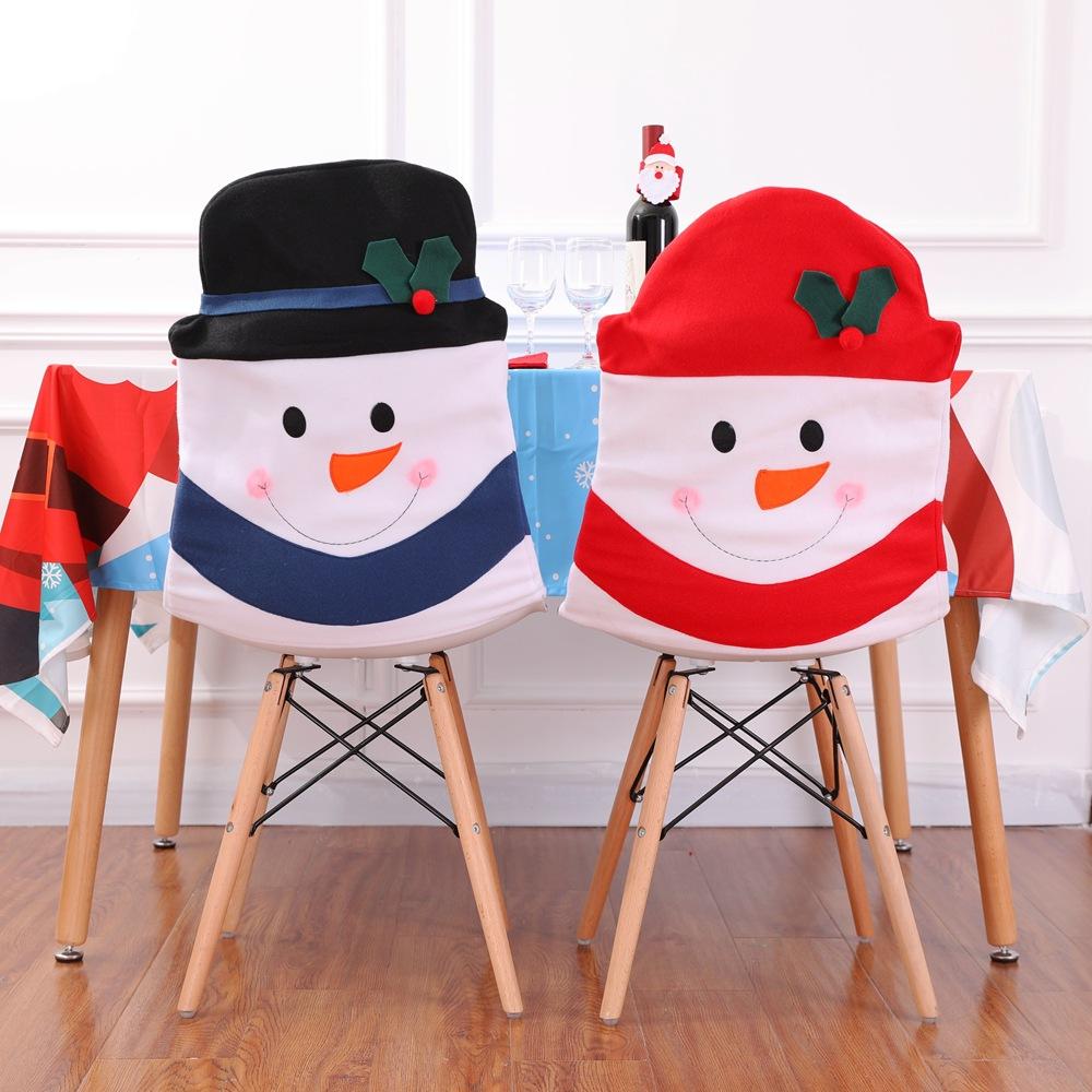 Holiday Snowman Dining Chair Slipcovers Christmas Decorations