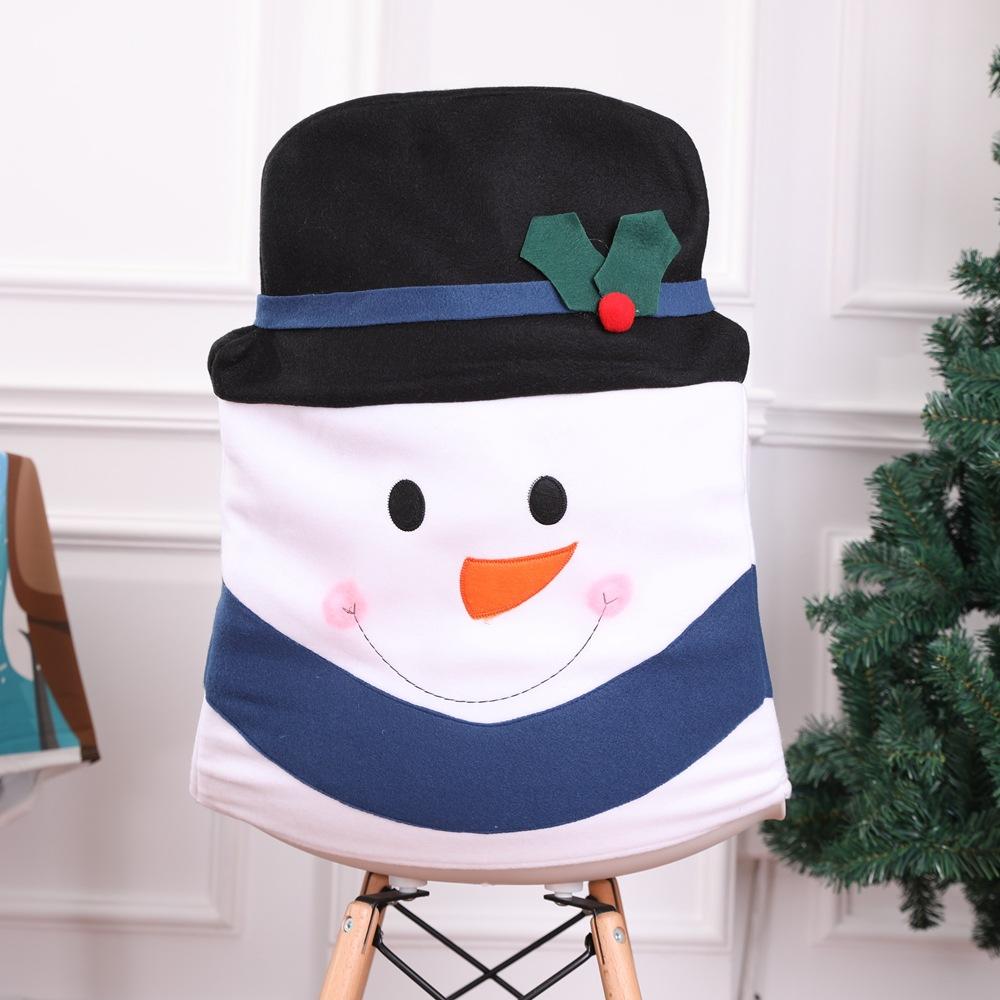 Holiday Snowman Dining Chair Slipcovers Christmas Decorations