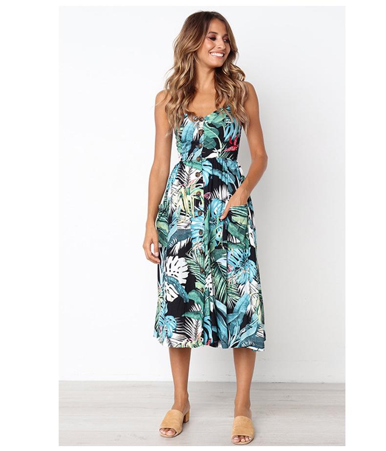 Summer Bohemian Print and Women's Medium-length Lug Skirt