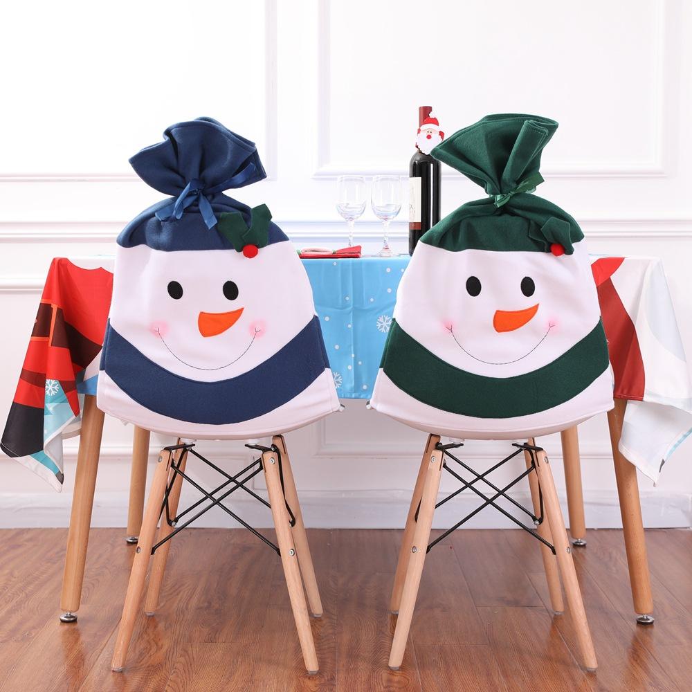 Holiday Snowman Dining Chair Slipcovers Christmas Decorations