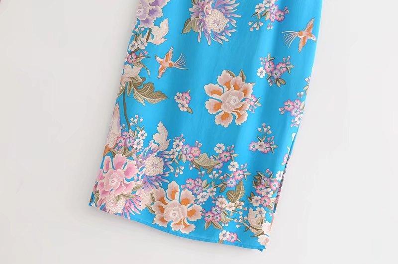 Vacation Style Flower Print Beach Sling Dress