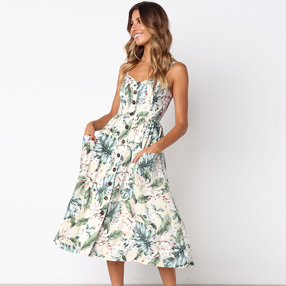 Summer Bohemian Print and Women's Medium-length Lug Skirt