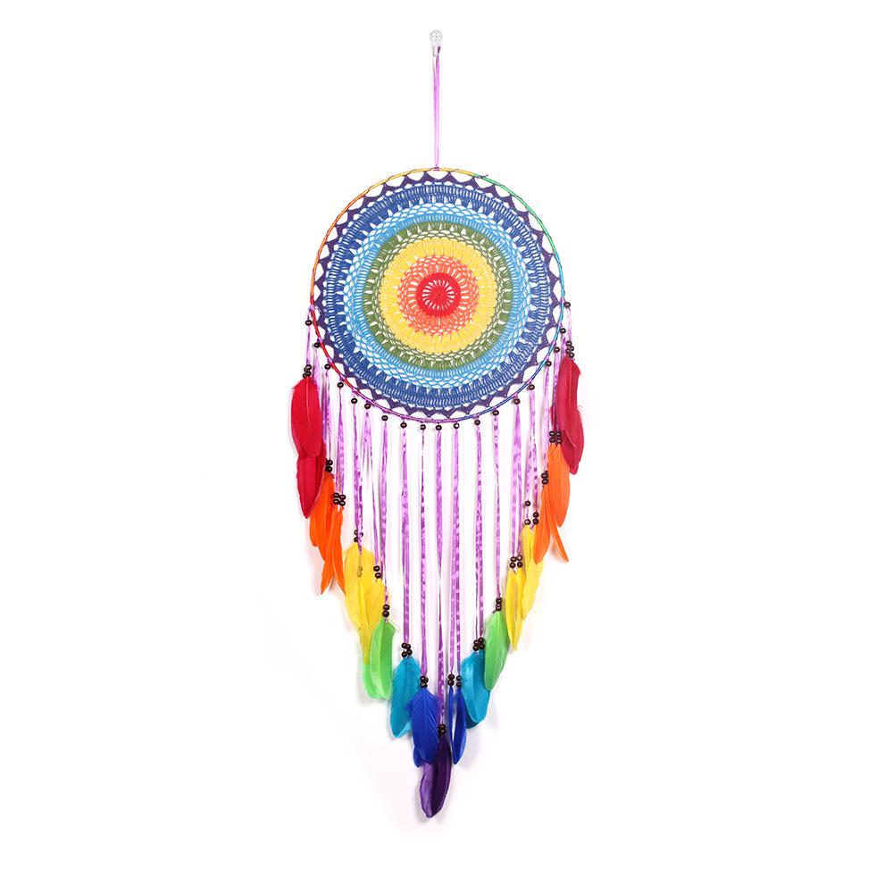 Handmade Colorful Feathers Long Dream Catcher Wall Decoration