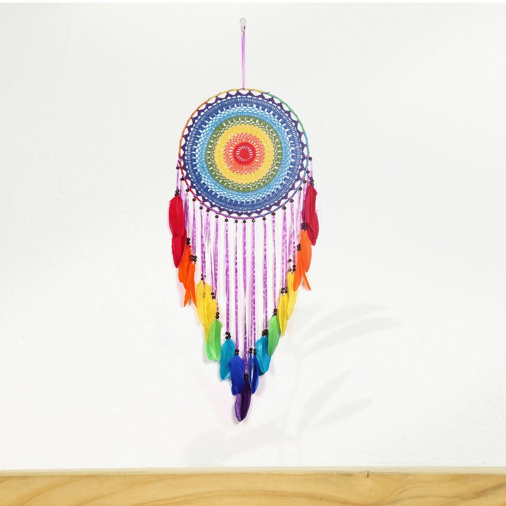 Handmade Colorful Feathers Long Dream Catcher Wall Decoration