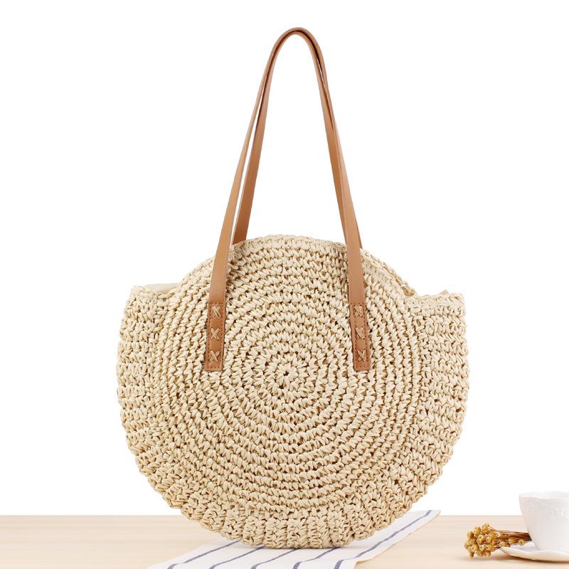 Summer Beach Round Straw Shoulder Bag