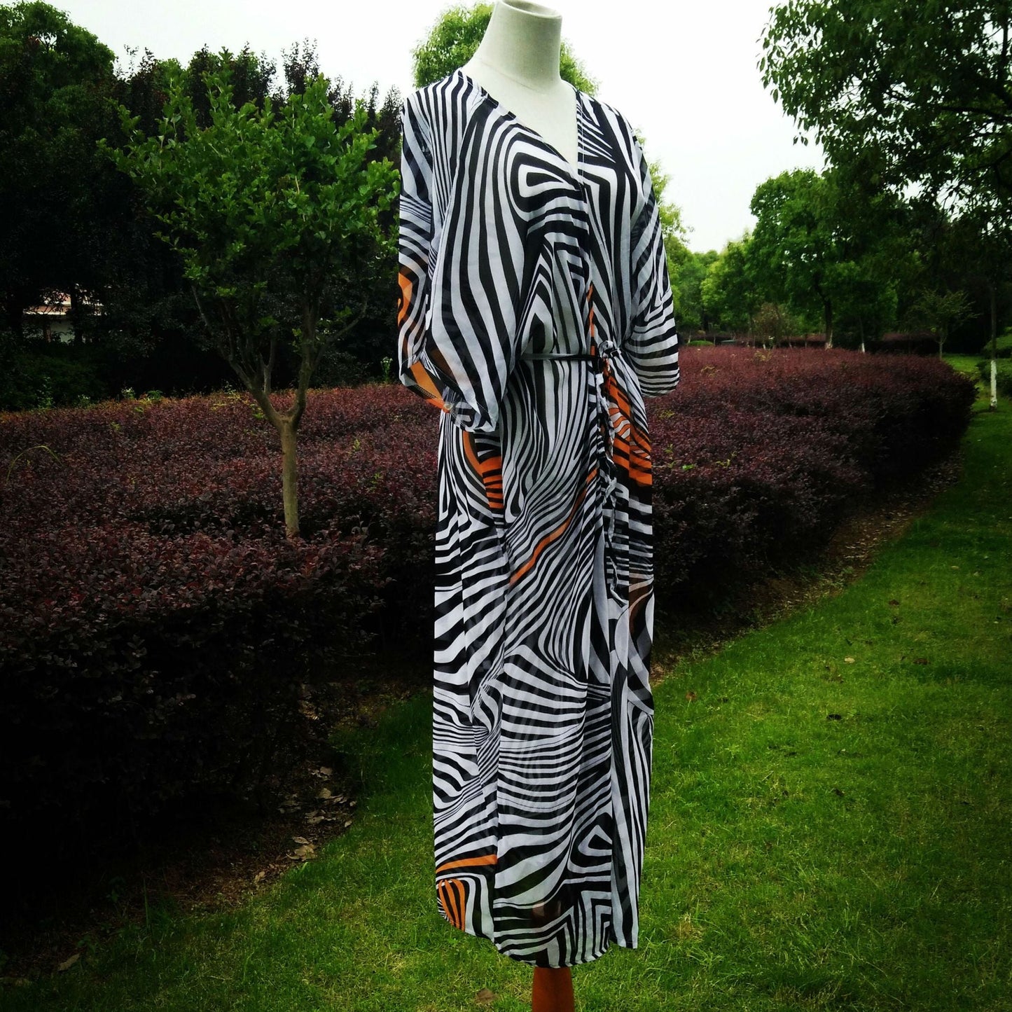 Zebra-print Chiffon Loose Beach Sunscreen Cardigan