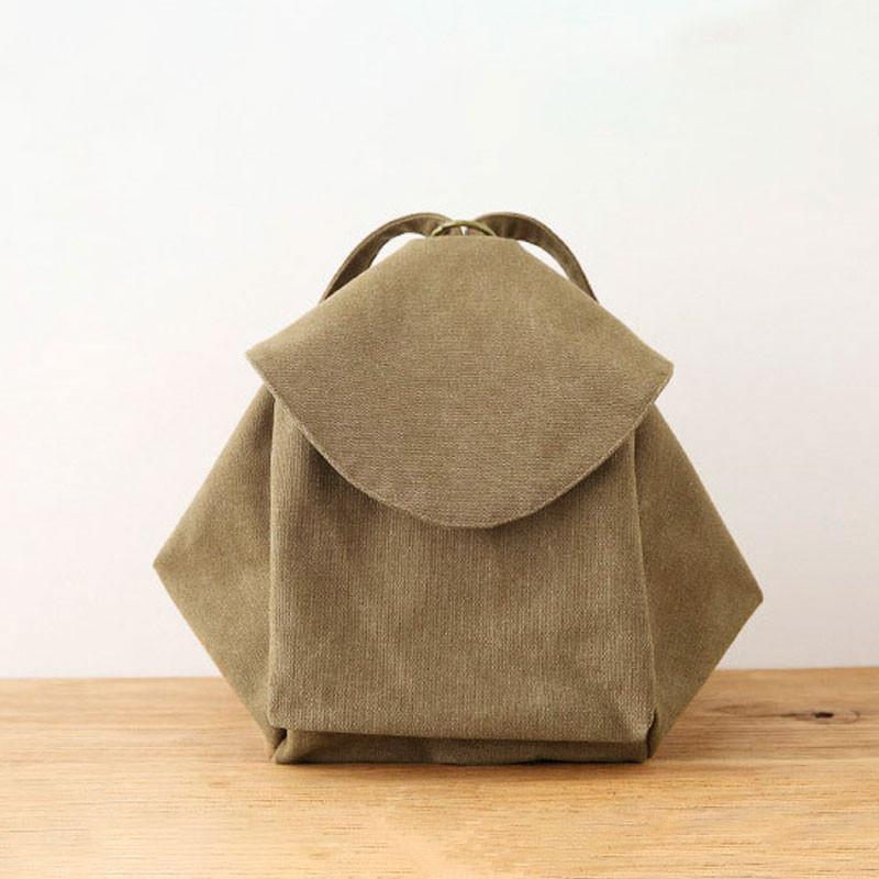 Women Casual Canvas Backpack Literature Zipper Shoulder Bag