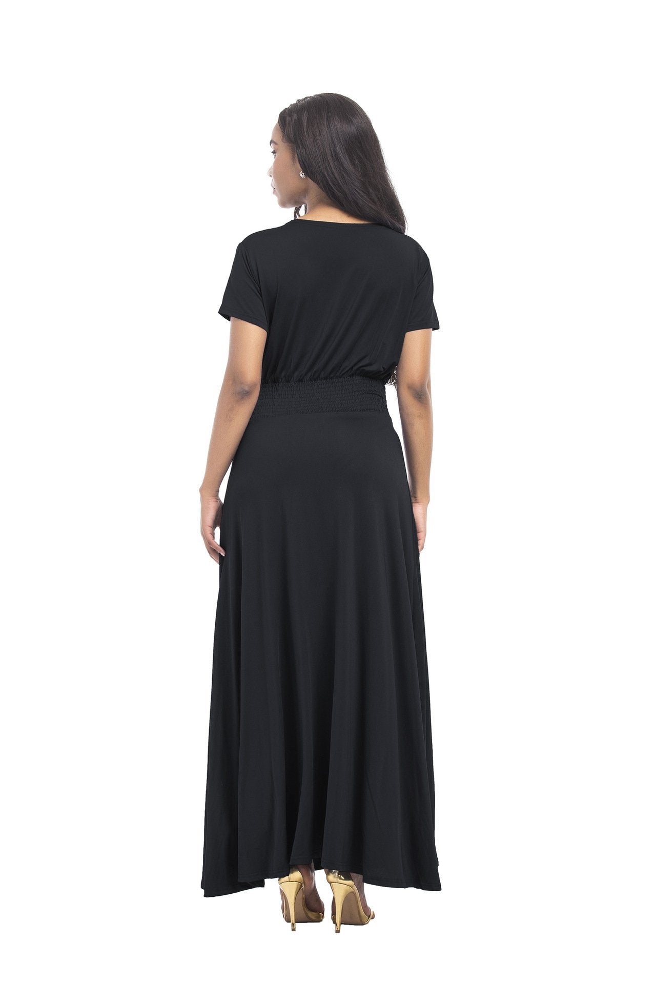 Hot SALE large size women s M-3XL extra long dress sexy V-neck evening dress