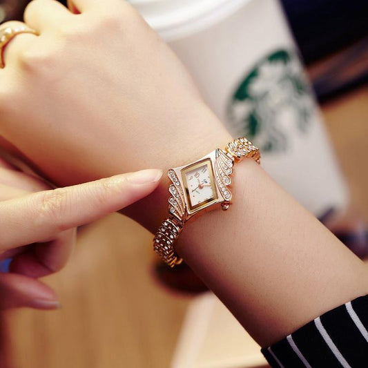 New Korean Bracelet Steel Band Rhinestone Women Quartz Watch