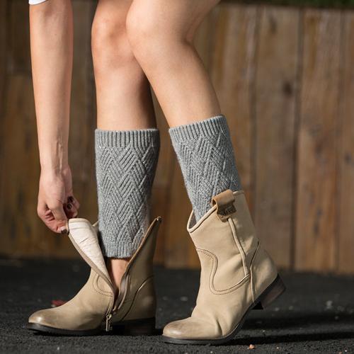 Autumn and winter knitted warm leg boots boot wool leggings rhombus line socks