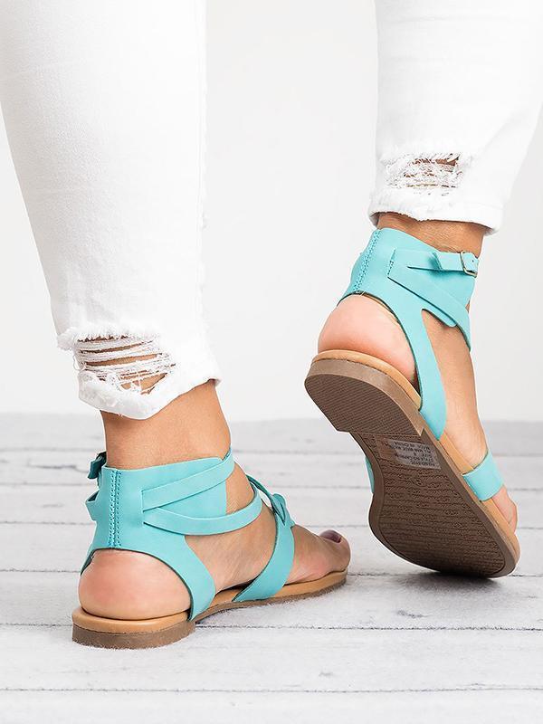 2018 Summer Bandage Beach Flat Sandals For Women