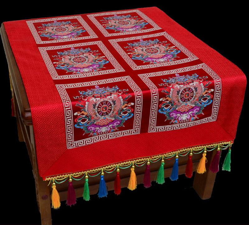 Tibetan-style folk wind tablecloth custom retro long table tea tablecloth Buddha hall decoration for tablecloth Buddha tablecloth