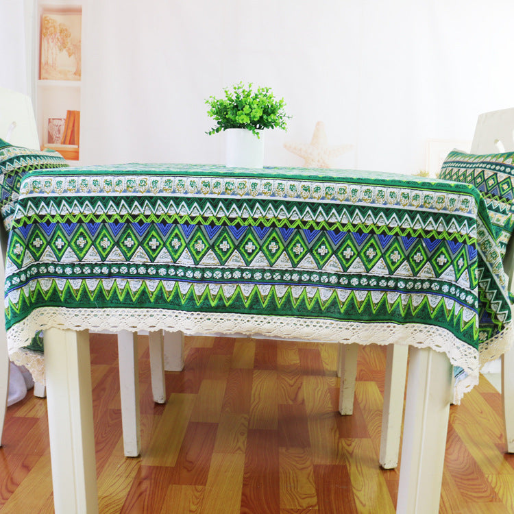 Bohemian cotton and linen tablecloth tea table cloth American decorative cover cloth