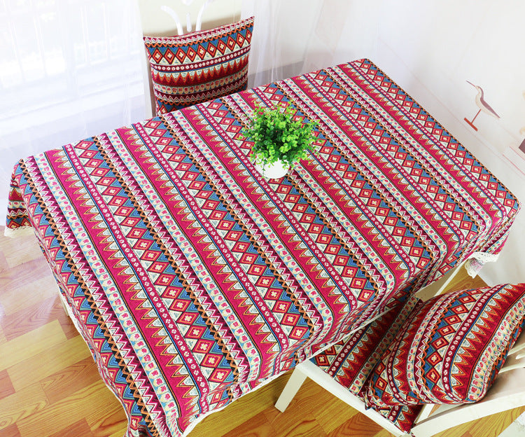 Bohemian cotton and linen tablecloth tea table cloth American decorative cover cloth