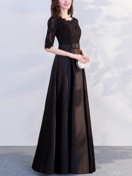 Spring New Long Sleeves Bridesmaid Evening Dress