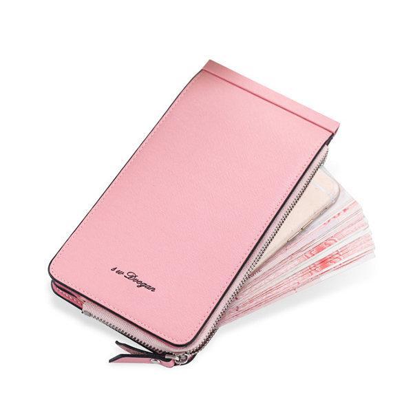 Women Microfiber Leather Multi-Card Slots Wallet Card Holders Phone Bag