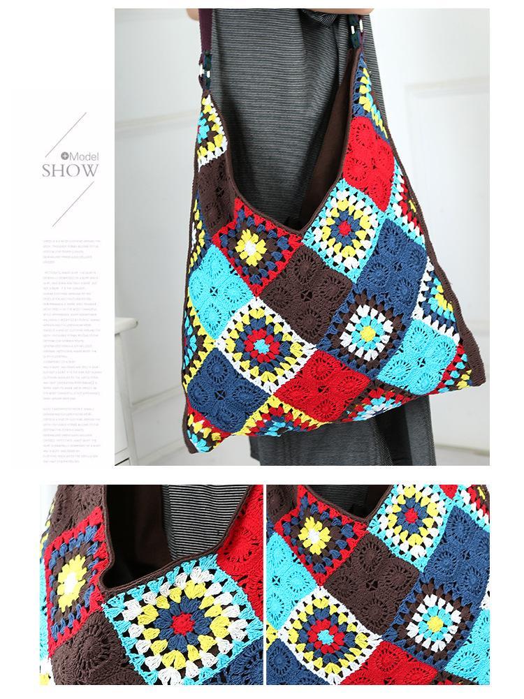 Hand Crocheted Bohemian Seaside Holiday Messenger Bag