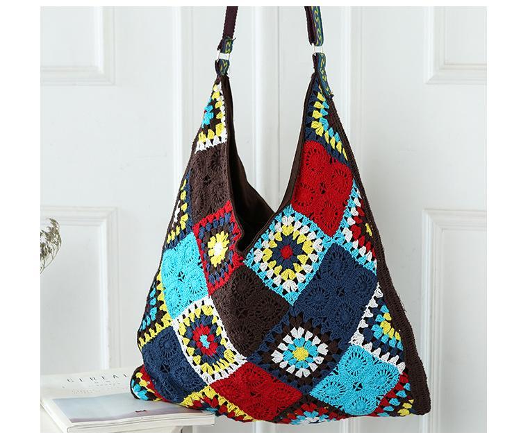 Hand Crocheted Bohemian Seaside Holiday Messenger Bag