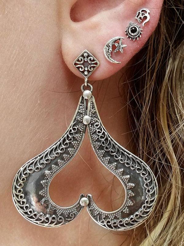 4PCS Multi Shape Alloy Earring Accessories