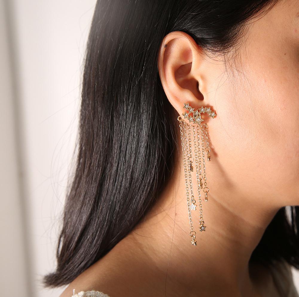 Stylish Tassel Style Star Alloy Earrings