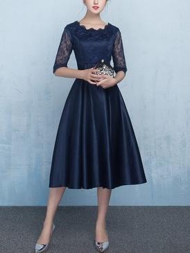 Spring New Long Sleeves Bridesmaid Evening Dress