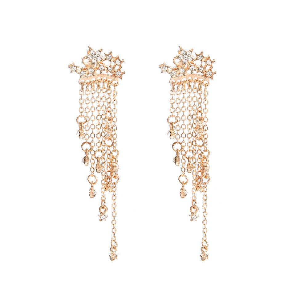 Stylish Tassel Style Star Alloy Earrings