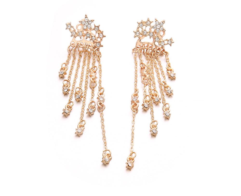 Stylish Tassel Style Star Alloy Earrings