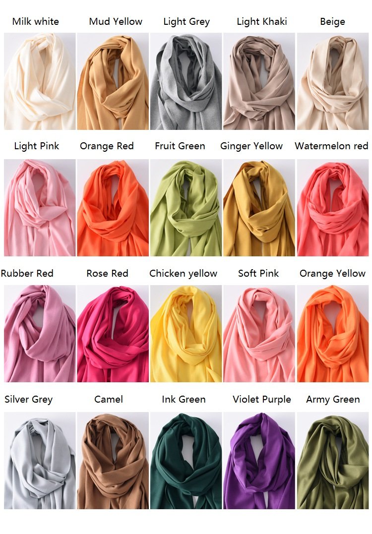 Winter Solid Color Warm Long Imitation Cashmere Shawls Scarf