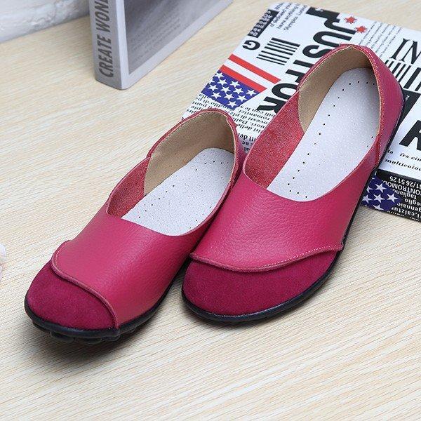 Big Size Color Match Soft Comfy Ballet Pattern Casual Flat Shoes