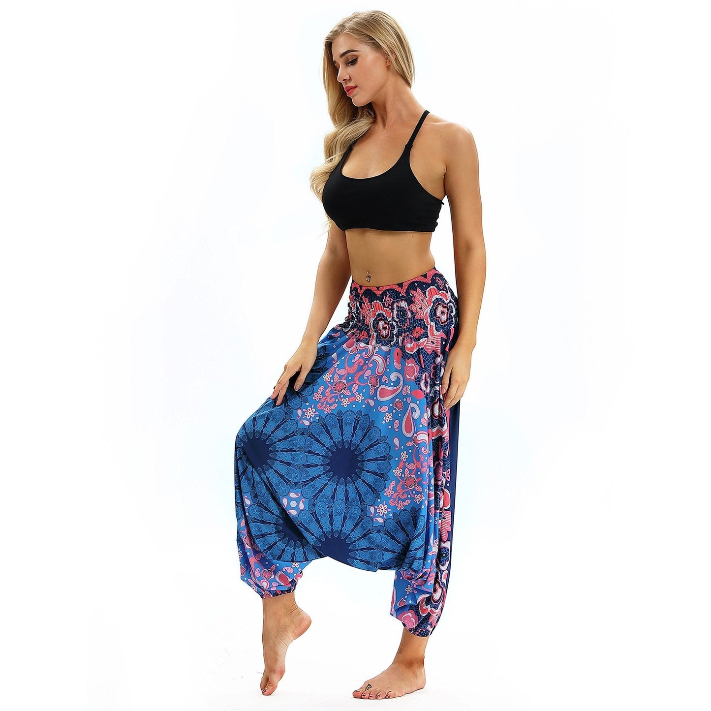 Printed high waist fitness yoga pants women-1