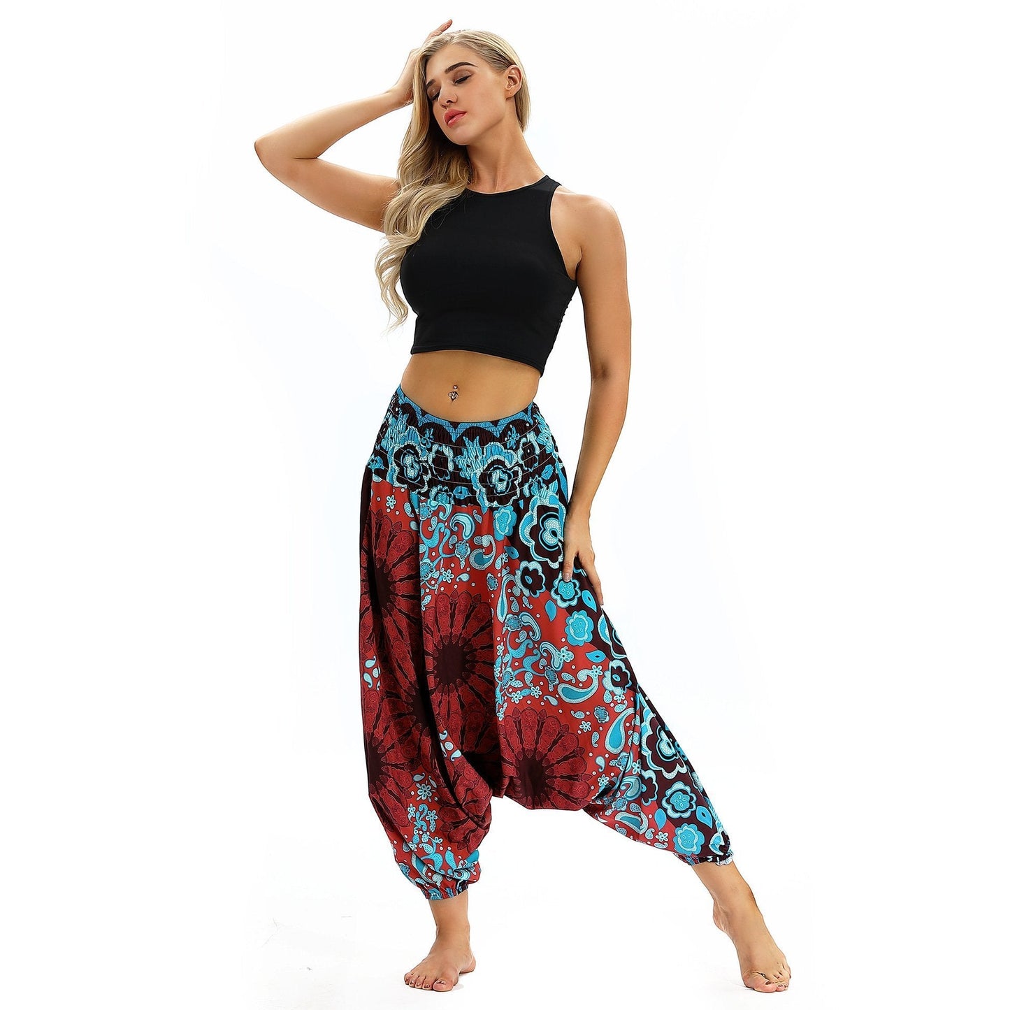 Printed high waist fitness yoga pants women-1