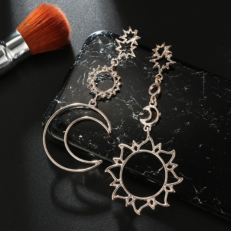 Fashion Retro Hollow Star Moon Sun Alloy Earrings